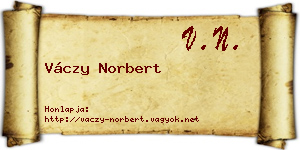 Váczy Norbert névjegykártya