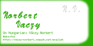norbert vaczy business card